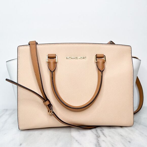MICHAEL Michael Kors Cream and Tan Crossbody Bag - Picture 1 of 9